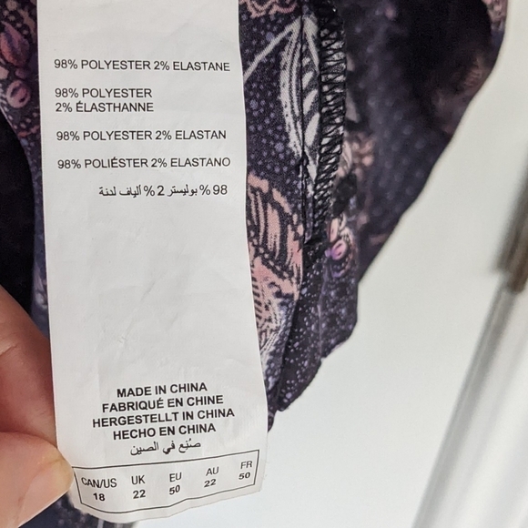 MICHEL Studio satin floral wrap blouse top shirt size 18 @B5 - Picture 4 of 9